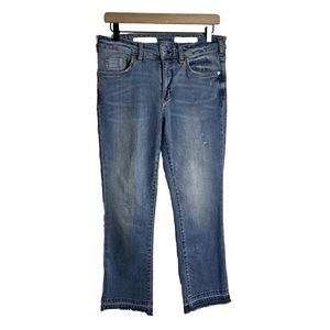 Pilcro and the Letterpress High Rise Flare Raw Hem Slightly Distressed Size 30